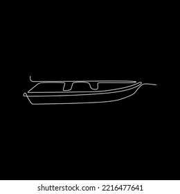 minimalist sailing ship continuous line vector