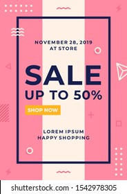 Minimalist sale background design template.