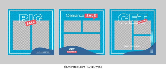 Minimalist sale banner template. Editable geometric color background with stripe lines, shape and photo college placement. Vector illustration for print, poster, social media post, and or internet.