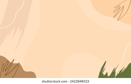 Minimalist sale banner template for social media posts, mobile apps, banners design, web or internet ads. Trendy abstract template with nature concept.