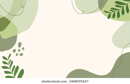 Minimalist sale banner template for social media posts, mobile apps, banners design, web or internet ads. Trendy abstract template with nature concept.