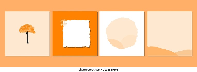 Minimalist sale square banner template for social media posts, mobile apps, banners design, web or internet ads. Trendy abstract square template with autumn concept.