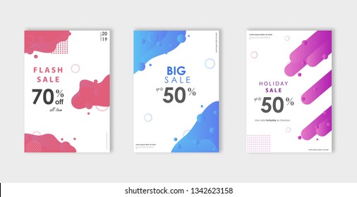 Minimalist sales banner background. modern liquid style background. can be use for, landing page, website, poster, coupon, gift card, flyer template. Gradient shapes composition. EPS 10. -Vector