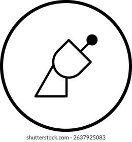 Minimalist satellite dish icon design representing communication and technology advancements