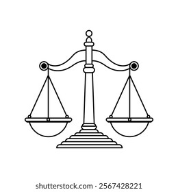 Minimalist Scales of Justice Vector Illustration