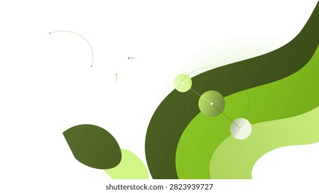 Minimalist Scandinavian visual language featuring organic fluid forms and tech accents. Olive, Chartreuse and White color theme.
