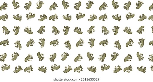 minimalist scatter seamless pattern with cute monkey footprint. repeat background design