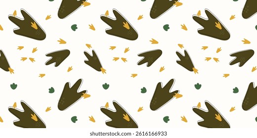 minimalist scatter seamless pattern with penguin footprints in for textile, wrapping, fabric and other. animal footprints background.