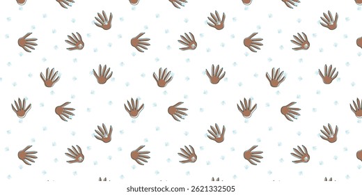 padrão de dispersão sem emenda minimalista com pegada racoon. fundo pegada animal para têxteis, envoltório e outros