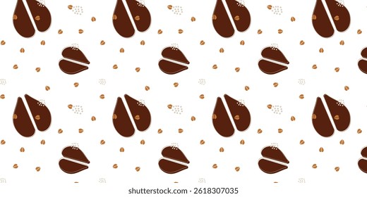 minimalist scatter seamless pattern with sheep footprints. animal footprints background for textile, fabric, wallpaper, wrapping and other