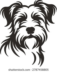 Minimalist Schnauzer Dog Portrait Vector Silhouette Illustration