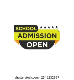 Minimalist School admission open Flat promotion banner social media template vector