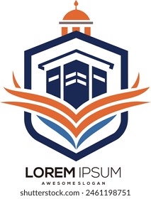 minimalist school logo vector art illustration with a school icon logo