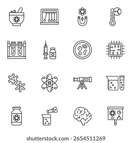 Minimalistische Wissenschafts-Symbole Gliederungs-Vektorsatz