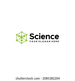 minimalist Science moleculer hexagon logo design