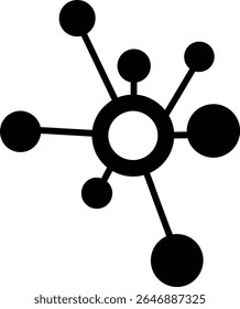 Minimalist Scientific Lab Icon Free Scalable Vector Graphic of Chemical Bubbles, Simple Black and White Element for Medical Experiment, Clean Chemistry Symbol