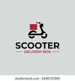Minimalist Scooter Delivery Box Logo Design for Courier and Food Service	