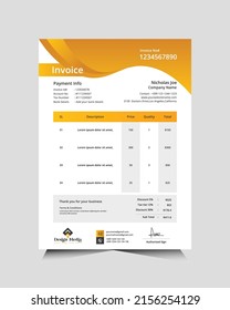 Minimalist scrapbook invoice design template for your business