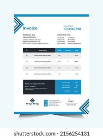 Minimalist scrapbook invoice design template for your business