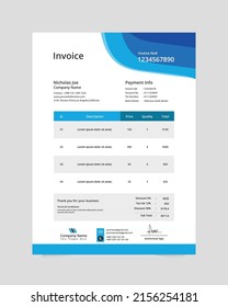 Minimalist scrapbook invoice design template for your business