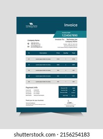 Minimalist scrapbook invoice design template for your business