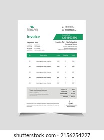 Minimalist scrapbook invoice design template for your business