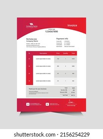 Minimalist scrapbook invoice design template for your business