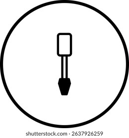 Minimalist Screwdriver Icon in a Circle: A Simple and Clean Design Graphic
