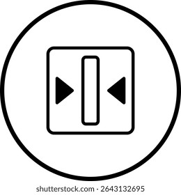 Minimalist scroll adjustment icon design in a circle for web and application interfaces
