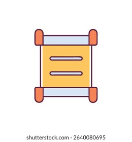 Minimalist Scroll Illustration with Muted Colors on White Background