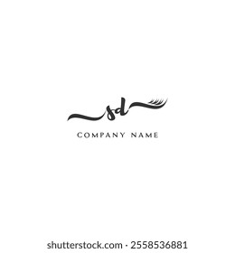 Minimalist SD Logo Design with Abstract Feather Element