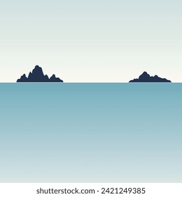Minimalist sea background. Vector illustration.