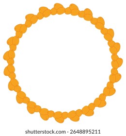 Minimalist Sea Buckthorn Wreath with Orange Berries in a Hand-Drawn Circular Botanical Design