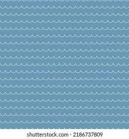 Patrón minimalista de ondas marinas sin soldadura. Ilustración marina.