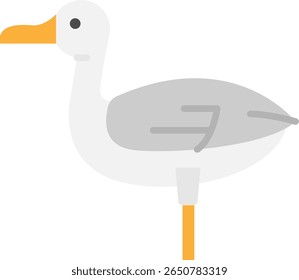 Minimalist Seagull Illustration on White Background