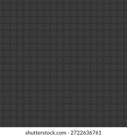 Minimalistischer, nahtloser, dunkelgrauer Gittermusterhintergrund. Mit einer sauberen geometrischen quadratischen Mesh-Textur, ideal für moderne Website-Hintergründe, digitale Kunst und professionelle Design-Projekte.