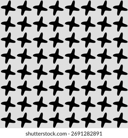 Padrão De Cruz Geométrica Sem Costura Minimalista. Fundo abstrato com mão desenhada formas pretas