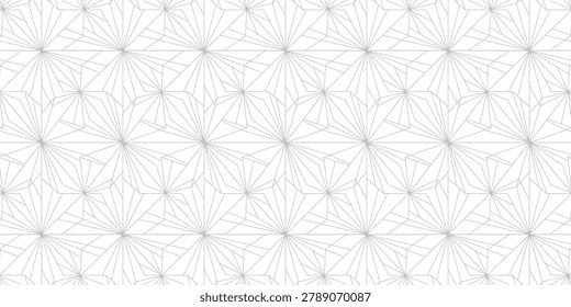 Minimalist seamless geometric pattern featuring repeating starburst shapes delicate linear construction clean modern art.