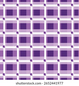 Minimalist seamless grid pattern with modern plaid style in soft violet and white tones. Ideal for stationery, tech background, wallpaper, or wrapping paper.