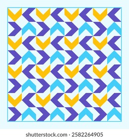 Minimalist seamless pattern of arrow shapes with creative geometric composition. Vector illustration
