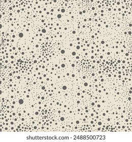 Minimalist seamless pattern with black tiny ink dots and spots