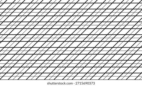 Padrão contínuo minimalista com grade de linha diagonal limpa em preto e branco. Fundo geométrico moderno adequado para papel de parede, design têxtil, embalagem, branding e layouts digitais ou de impressão.