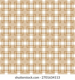 Um padrão sem emenda minimalista com um design geométrico xadrez. grade quadriculada elegante em bege neutro, bronzeado e branco é perfeito para fundos sofisticados, tecido, papel de parede e branding.