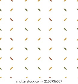  Minimalist seamless pattern. Geometric leaves in yellow, green and red hues. Geometric pattern for prints, clothing and home textiles.