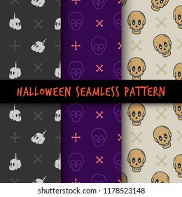 Minimalist seamless pattern print design. Repeatable endless background with skull