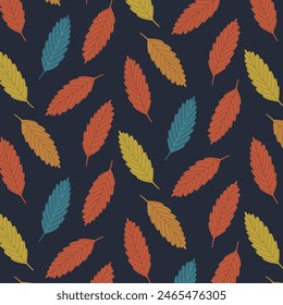 Minimalist seamless pattern of red leaves