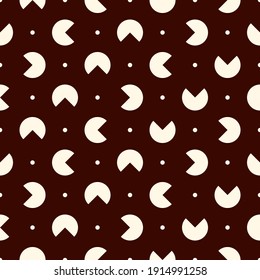 Minimalist seamless pattern. Repeated segmented circles abstract ornament. Geo modern background. Geometric minimal design wallpaper. Simple digital paper, textile print. Vector illustration