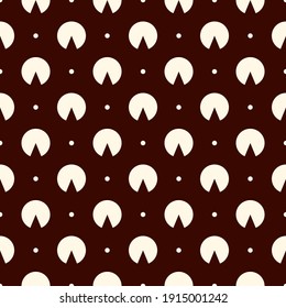 Minimalist seamless pattern. Repeated segmented circles abstract ornament. Geo modern background. Geometric minimal design wallpaper. Simple digital paper, textile print. Vector illustration