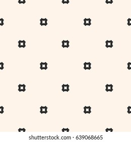 Minimalist seamless pattern, simple geometric vector texture with small smooth perforated figures. Abstract minimal monochrome background. Modern design element for prints, decor, furniture, fabric