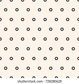 Minimalist seamless pattern with small hexagons. Simple geometric abstract background. Subtle monochrome geometrical texture. Repeat design for decoration, banners, prints, fabric, web. Stock vector